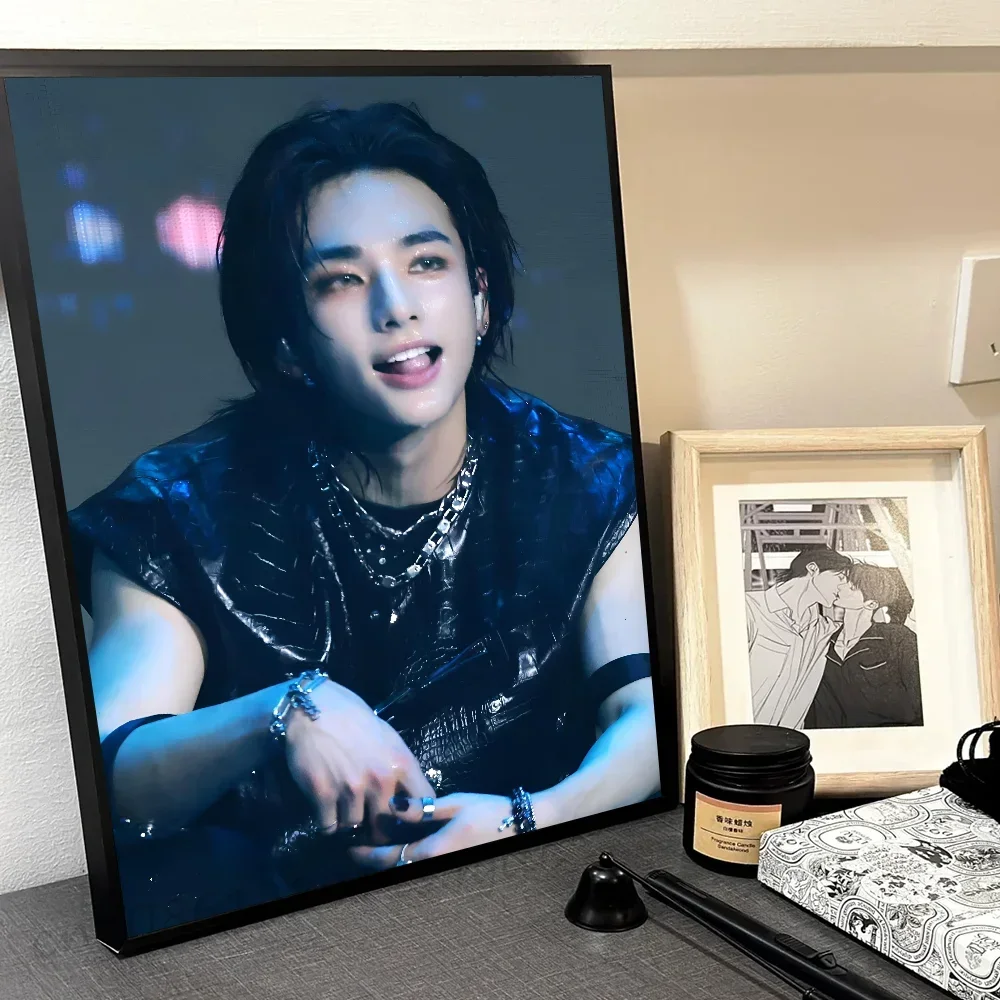 الصبي Hyunjin المشارك جماليات الحد الأدنى طباعة قماش اللوحة لغرفة المعيشة ديكور المنزل الحديث #6
