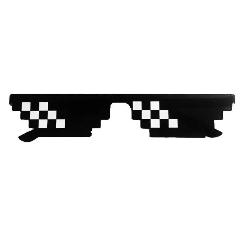 Funny Glasses Women Men Polygonal Brand Sunglasses Mosaic Masculine 8 Bits Style Pixel Sun Glass Fashion