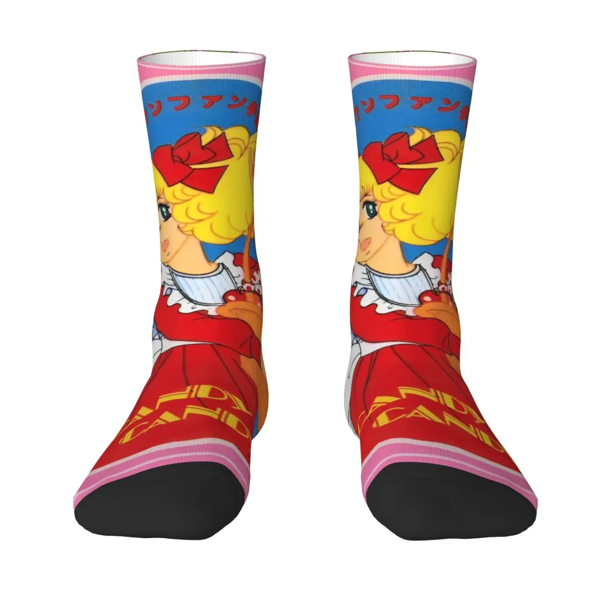 Adults Men Socks Candy Candy And Terry Anime Stockings Winter Trendy Warm Soft Socks Custom Running Sports Non Slip Socks