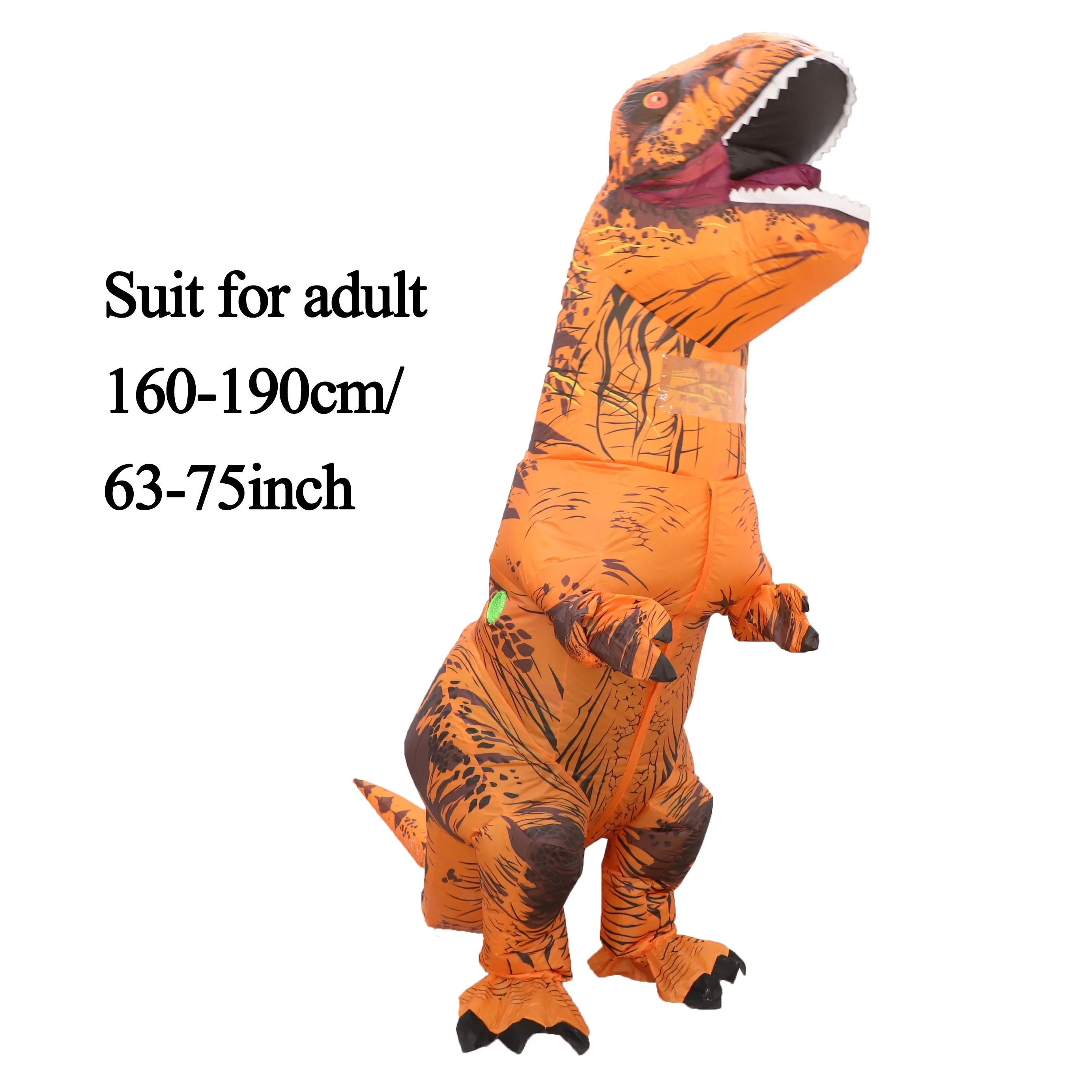 Adult T-Rex Inflatable Costume Standing Dinosaur Mascot for Halloween & Christmas Fun Animal Party Role-playing Outfit Apparel