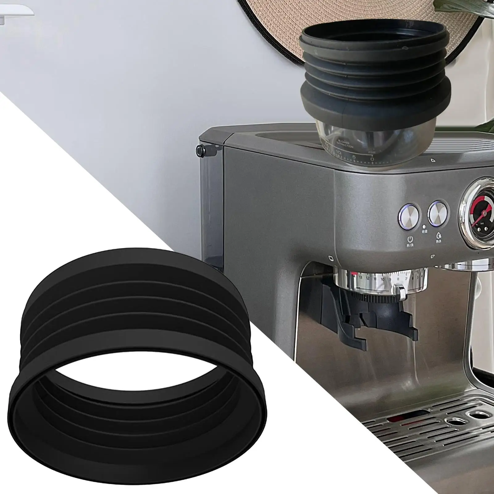 Single Dose Coffee Silicone Bellow Flexible Lid Espresso Machine Bean Bin Accessory for Professional Daily Cleaning