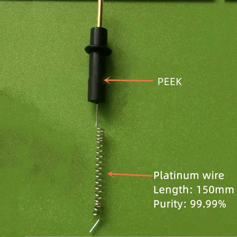 

Spiral spring platinum wire electrode/platinum wire auxiliary electrode (PEEK coating/purity 99.99%)