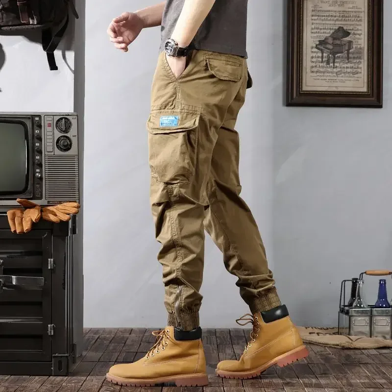 Trekking Herbst Männliche Hosen Motorrad Khaki Braun männer Cargo Hosen Biker Nylon Baumwolle Mit Großhandel Hohe Qualität Straße