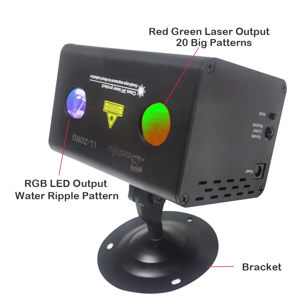 RGB Sound Activated DJ Light Projector Party Pack Disco Ball Stage Lighting for Home Karaoke Bar Club Dance Floor Atmosphere