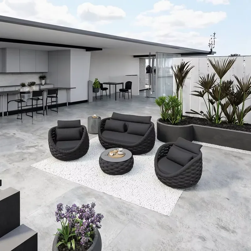 Outdoor Sofa Villa Leisure Balcony Furniture Combination of Table Outdoor Garden Courtyard Sets