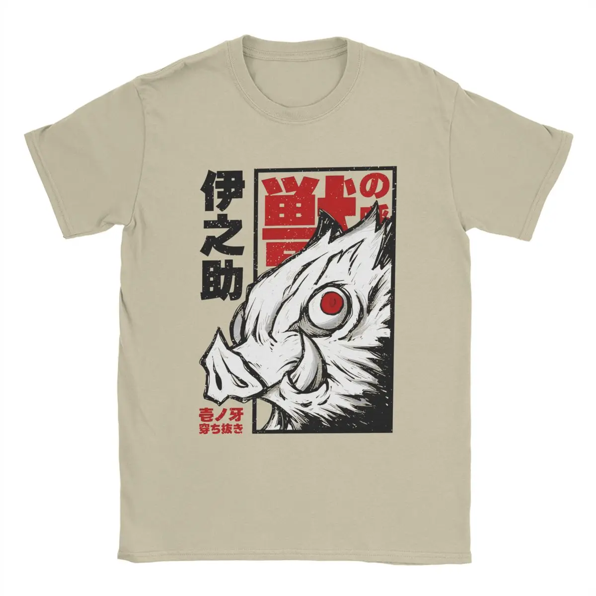 Demon Slayer Inosuke Kanji T Shirt Men Cotton Novelty T-Shirt Round Neck Manga Tee Shirt Short Sleeve Clothing Printed