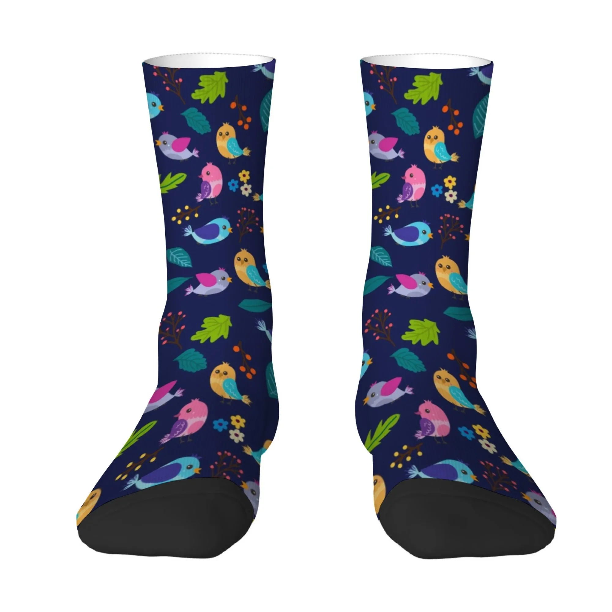 Cute Cartoon Colored Bird Casual Socks Soft and Comfortable Non-slip Socks Fun Street Trend Men's Socks Holiday Party Gifts