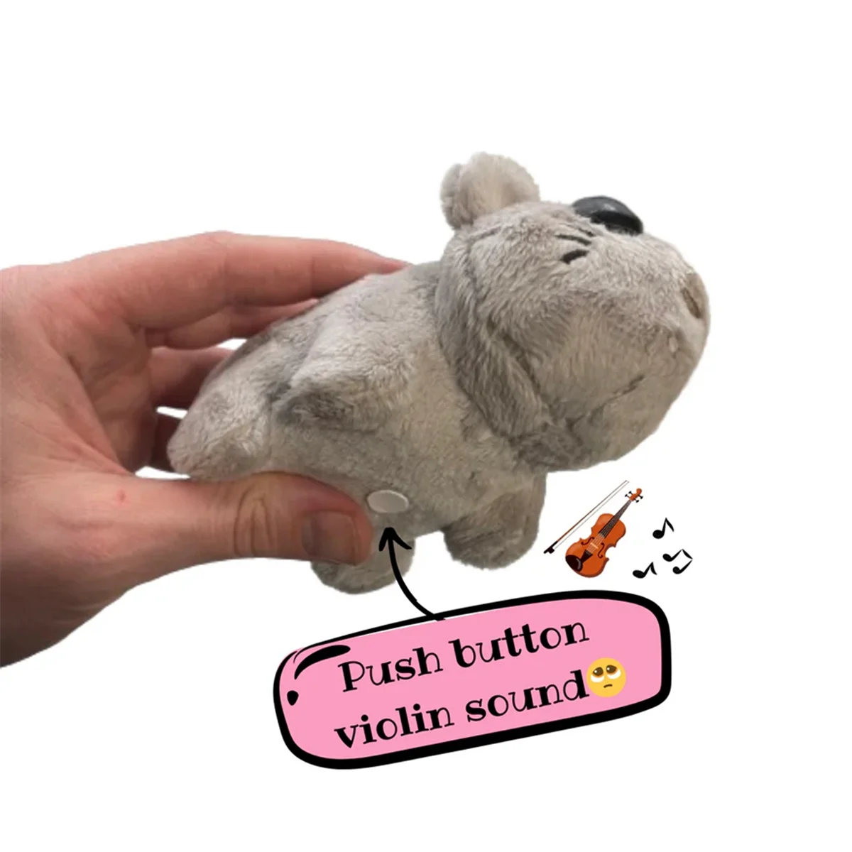 Sad Hamster Plush, Hamster Toys, Sad Hamster Meme Plush Toy with Built in Push Button Violin Sound, Soft Cuddly