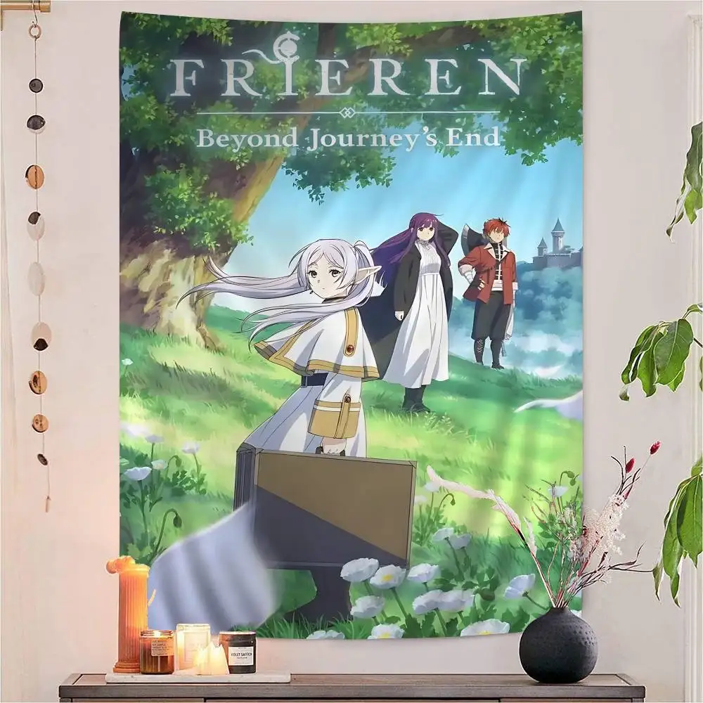 Frieren Beyond Journey's End Colorful Tapestry Wall Hanging Bohemian Wall Tapestries Mandala Wall Hanging Sheets