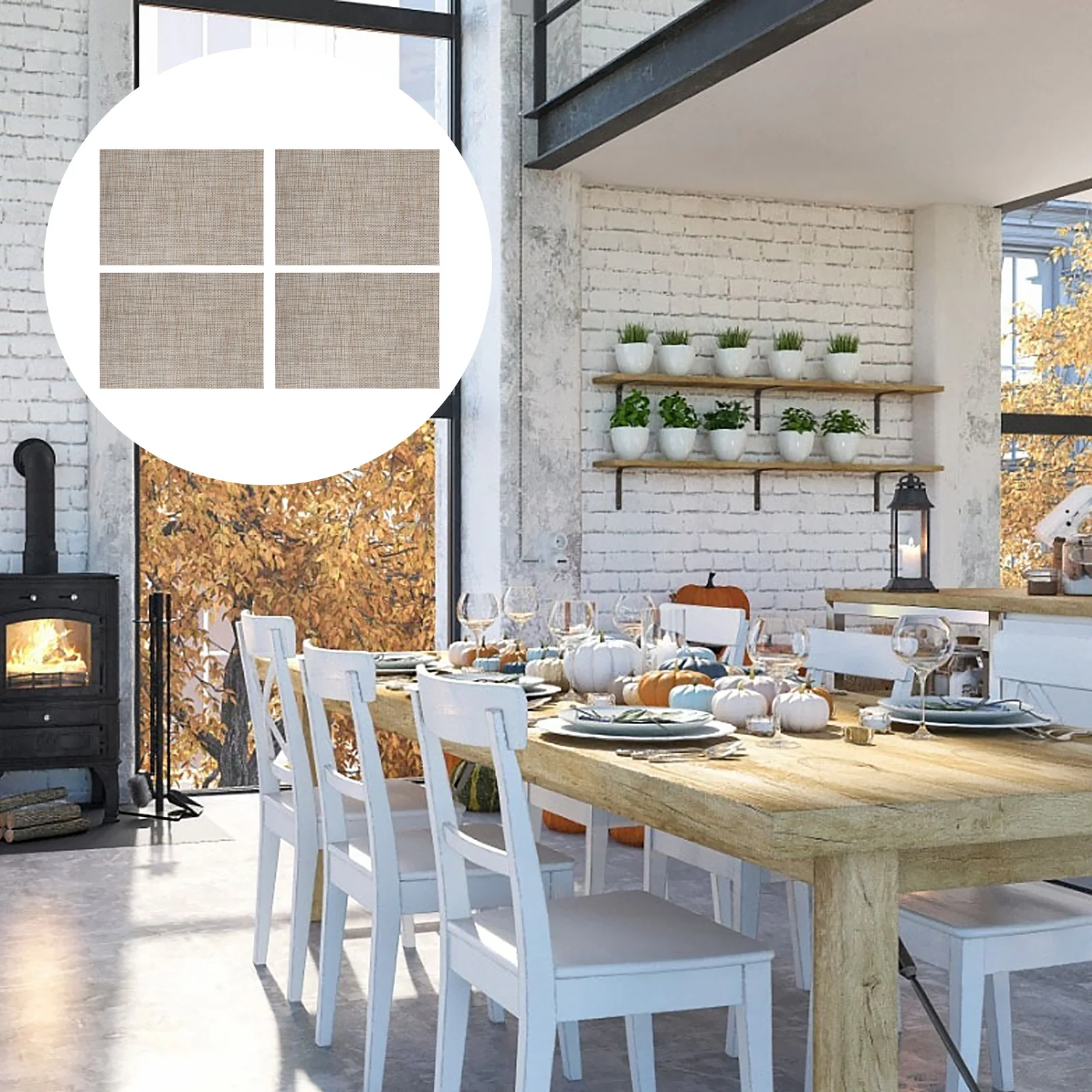 

4Pcs Japanese Style PVC Placemats Exquisite Rattan Woven Design Anti-Slip Waterproof Heat Insulation Table Decor