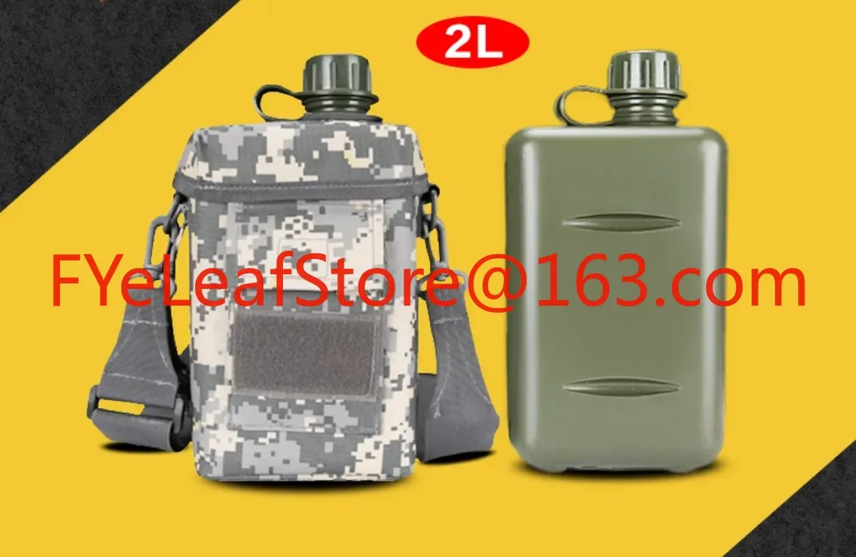 

Mountaineering Kettle Flat Mountain Climbing Outdoor Drinking Water ter Cup Military Training Camping Large Capacity 2l