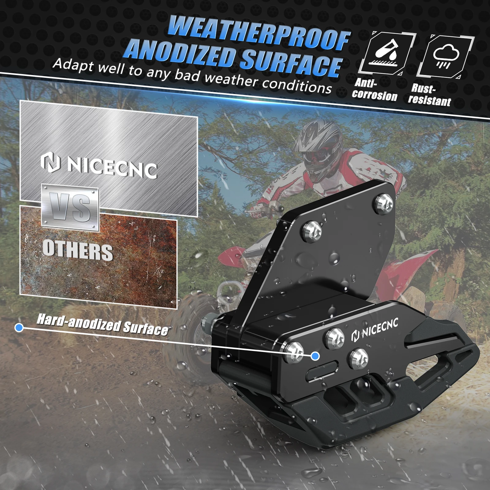 NICECNC For Honda TRX450R 2006-2009 TRX ATV Rear Swingarm Chain Guide Retention Protection TRX450ER 2006-2014 Noise Reduction