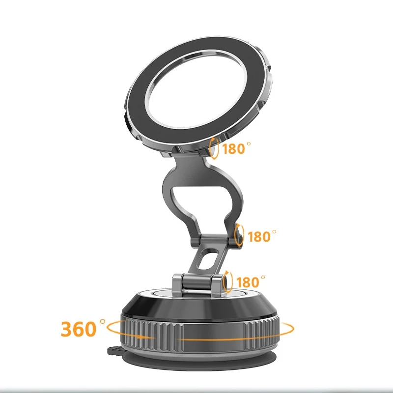 Verstellbarer 360-Grad-tragbarer, faltbarer, starker magnetischer Autohalter, Vakuum-Saugnapf, ultrastabile Absaugung des Handy-Halterers