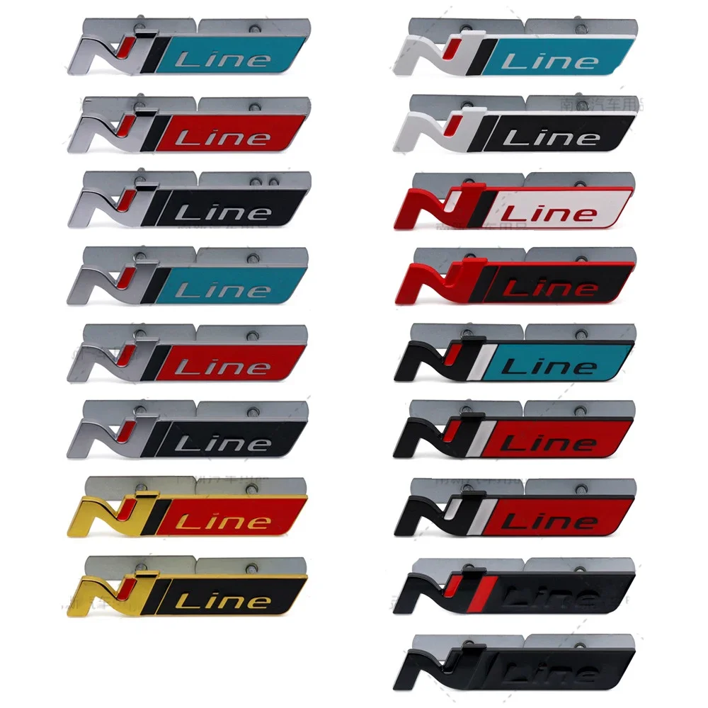 Car Front Grille Emblem for Hyundai N Line Tucson Kona Elantra IX35 I20 I30 I10 I40 Accent Santa Fe Bagde 3D Decor Accessories - view 2