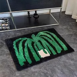 Tufted Bathmat Soft Floral Geometric Mat Bathroom Rug Carpet Function Entrance Floor Anti Slip Pad Aesthetic Home Room Decor