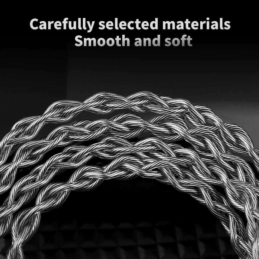 New QKZ T7 336 Core Silver-Plated Earphone Upgrade Cable 3.5MM Plug 2Pin Connector HiFi Stereo 4-Strand Upgrade Headset Wire