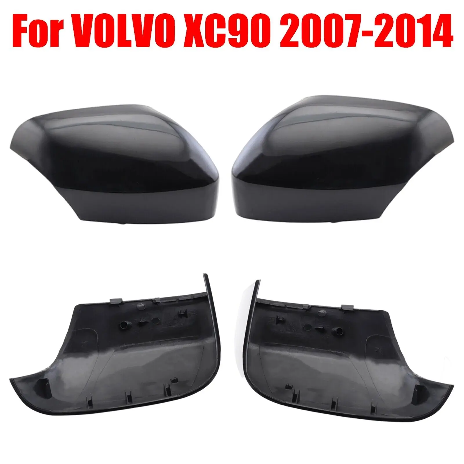 1 Pair Black ABS Car Door Rearview Mirror Cover Shell Cap Housing for Volvo XC90 2007 2008 2009 2010-2014  39894341 39894354