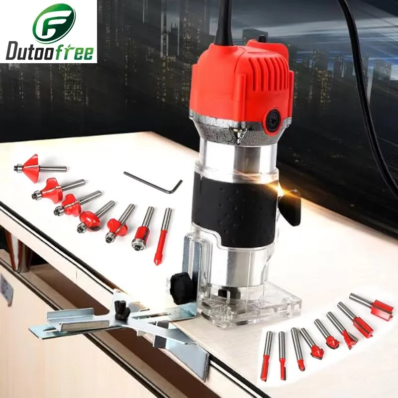 Multifunctional Trimming Machine Woodworking Electric Trimmer Router Milling Engraving Slotting Machine Carving Router Tool