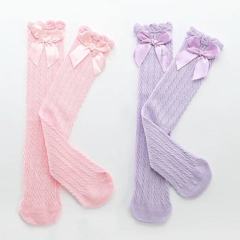 Marke Baby Mädchen Socken Kniehohe mit Schleifen Nette Baby Socken Lange Röhre Kinder Beinlinge Mädchen Strumpfhosen Bogen
