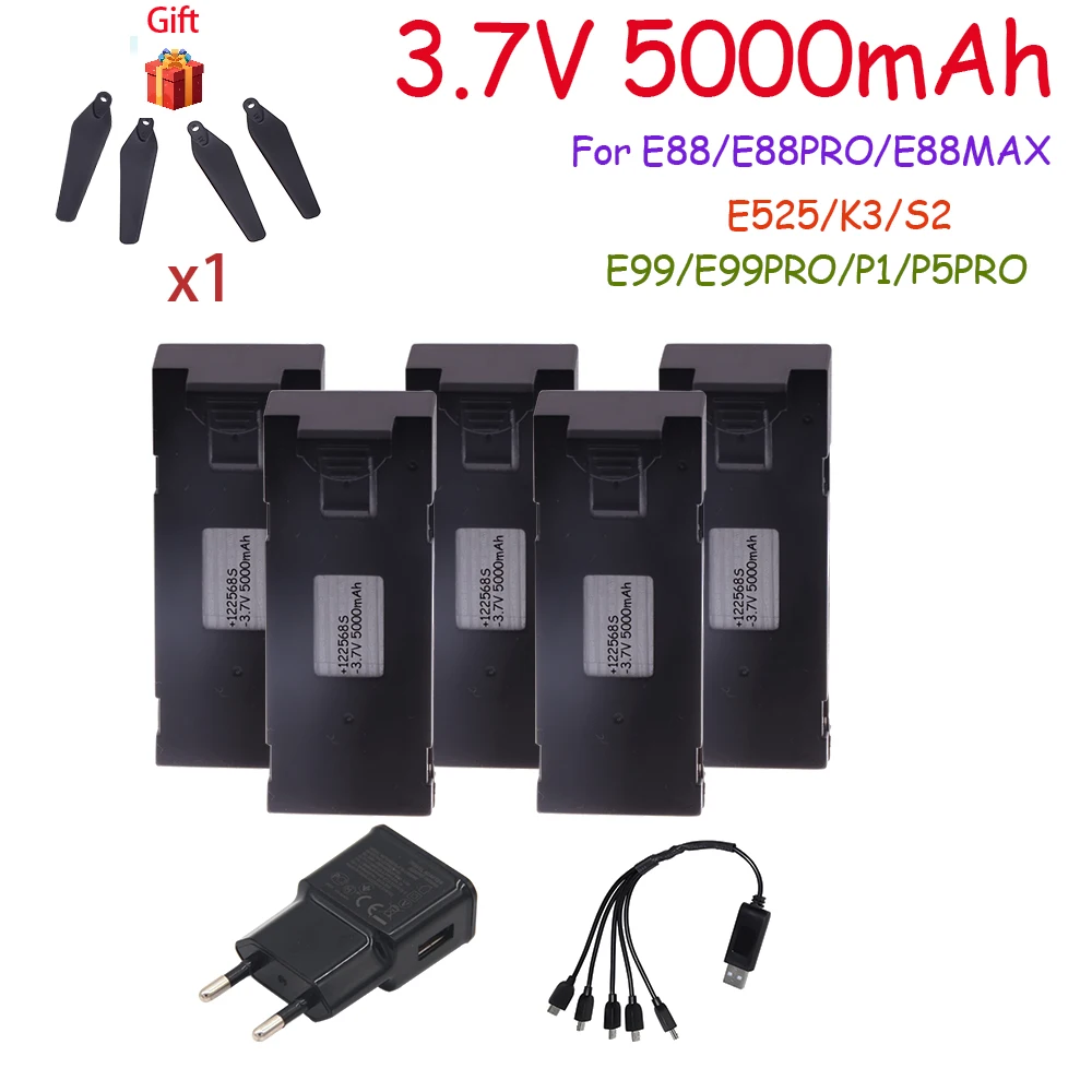 Ulepszenie 3.7V bateria do drona akcesorium 3000mAh do E88 E88 PRO E99 PRO E525PRO Mini dron Uav bateria do drona 4K drona