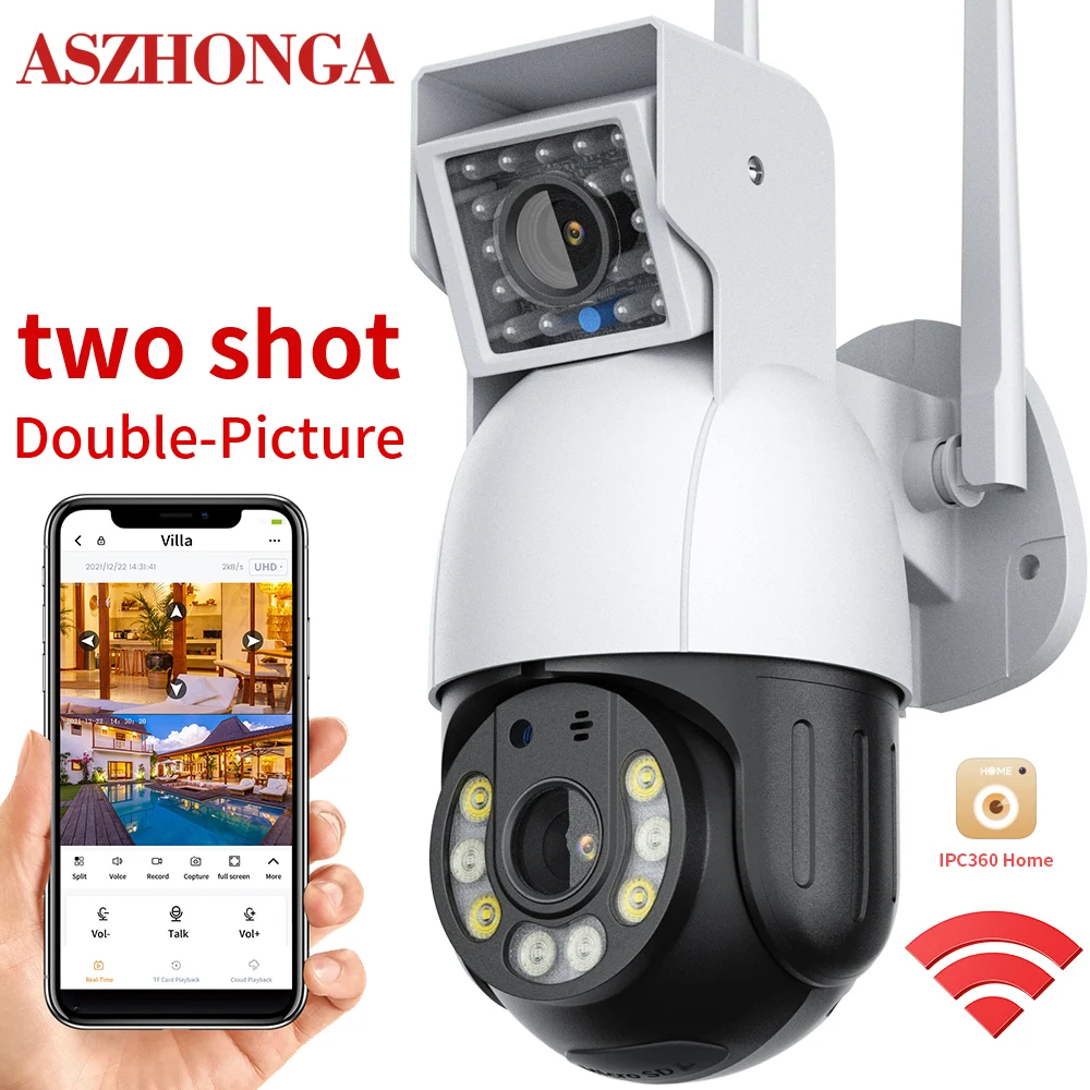 

Dual-lens camera bullet and PTZ 2-in-1 home Security IP network CCTV 1080P wireless WiFi camera outdoor waterproof 2-way audio