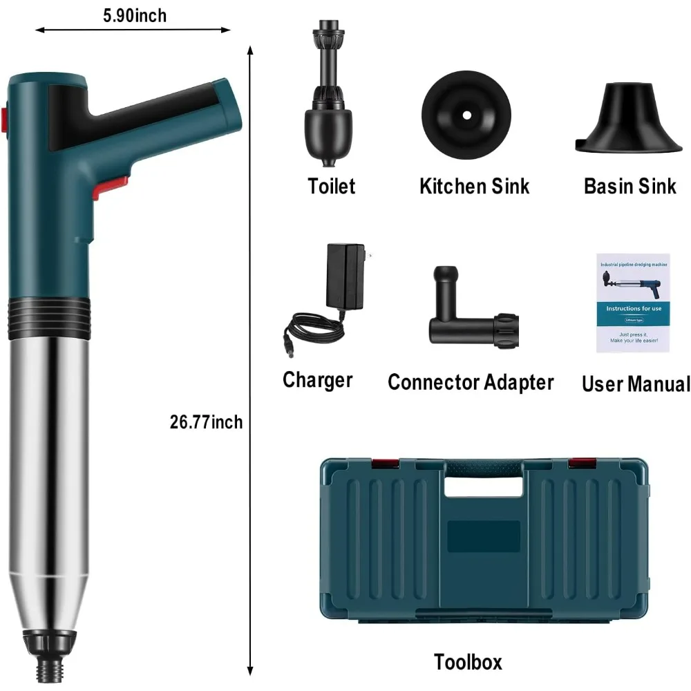

Мощный пневматический плунжер для унитазов для очистки сабо в туалетах, сливах и раковинах в ванной комнате