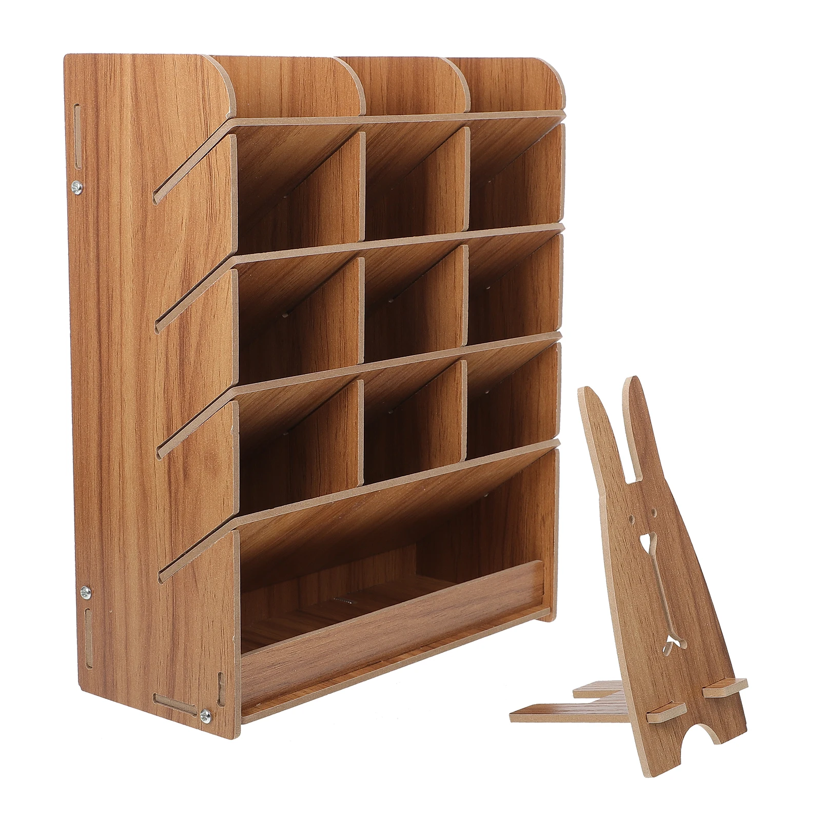 

Pen Holder Storage Container Shelf Stationery Organizer Multi-grid Rack Dog Office