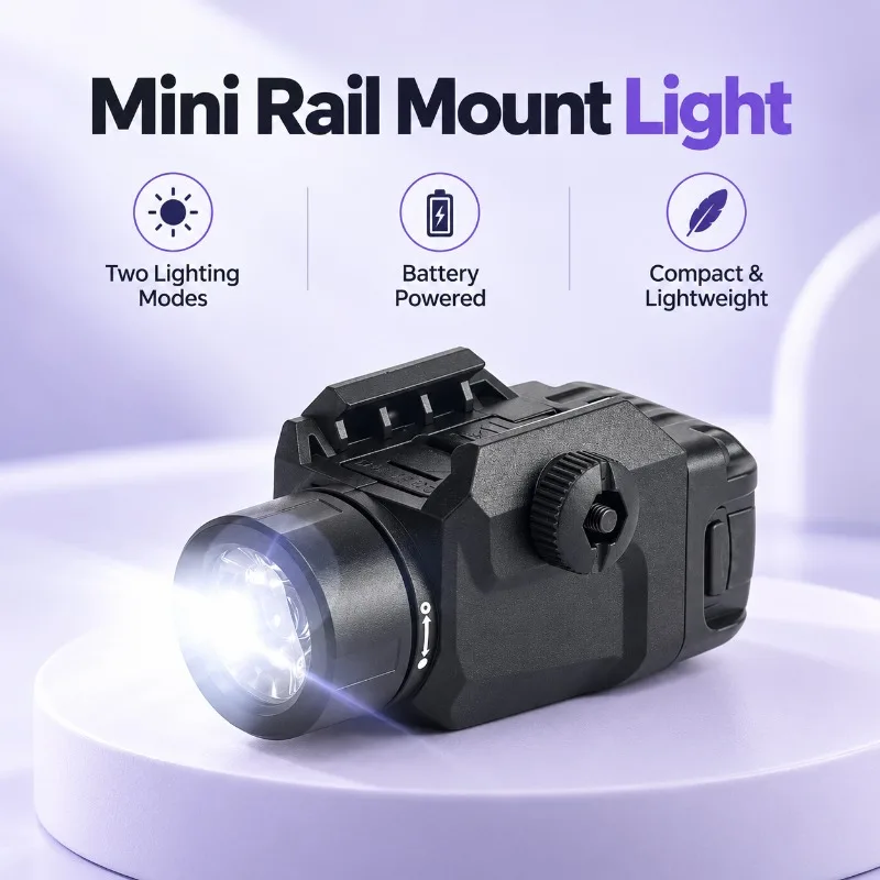 Lightweight Rail Mounted Lighting Ornament, Flash & Steady on, Small Decor Accessory
