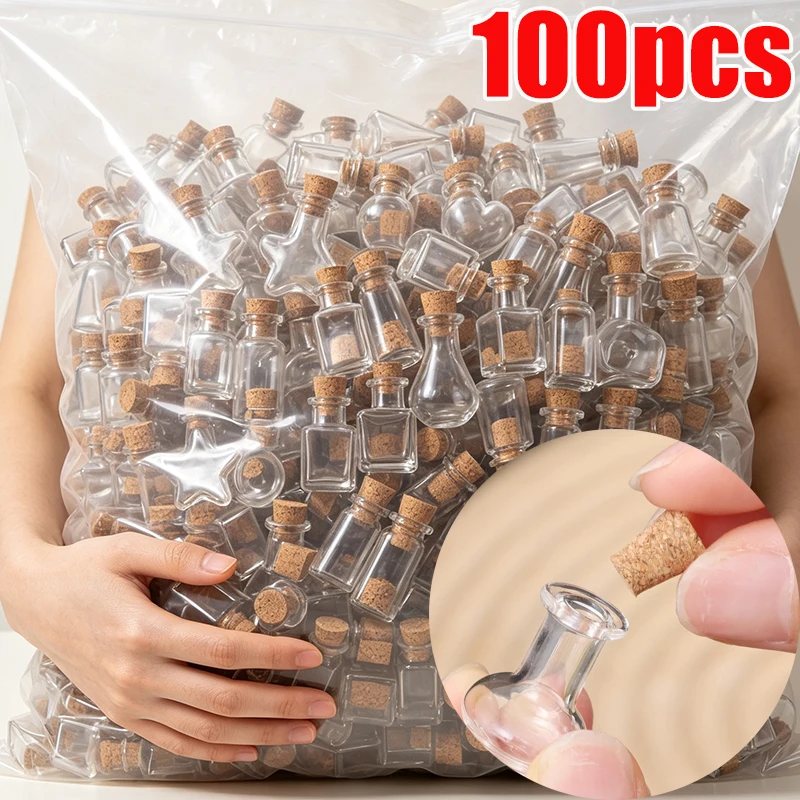 DIY Mini Magic Bottle Dollhouse Decorative Model Festival Wedding Party Decoration Bottle Accessories with Cork Stopper