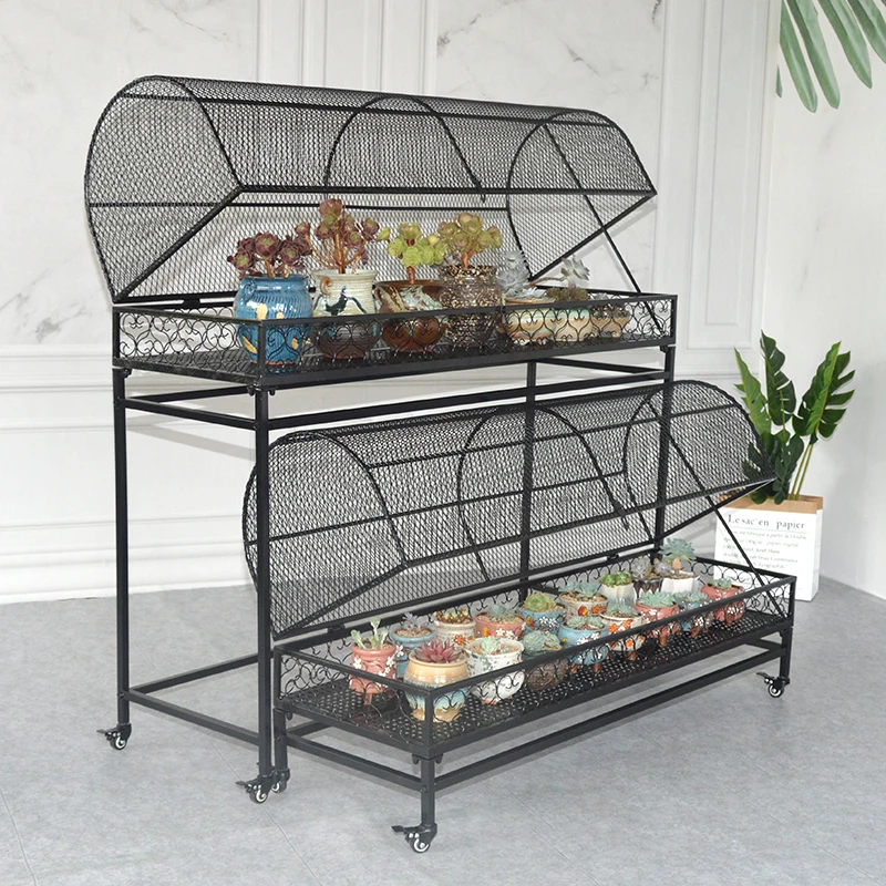 succulent flower stand anti-theft wrought iron multi-layer rainproof thermal insulation shelf