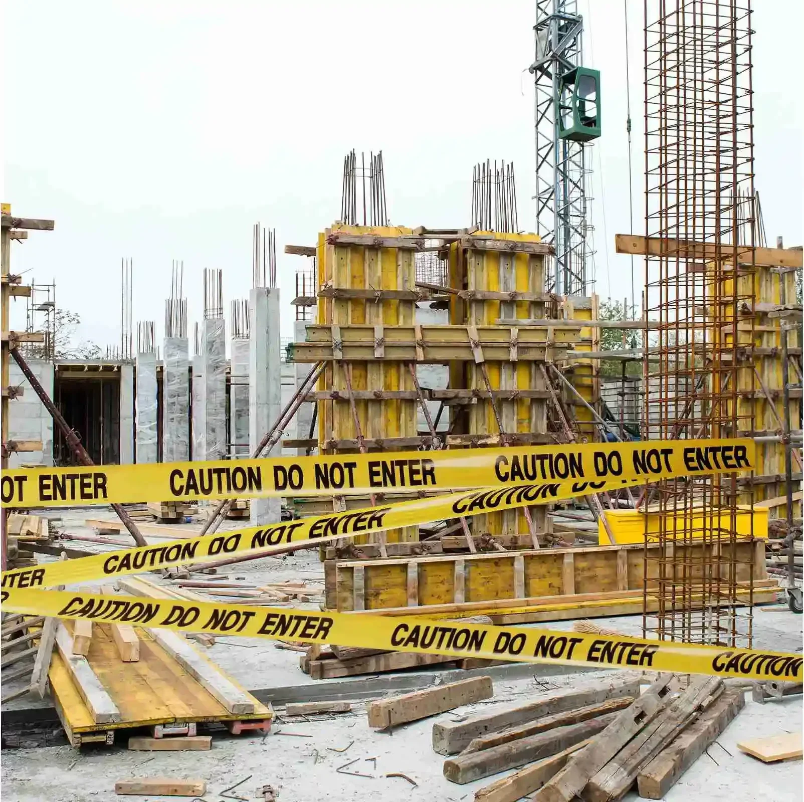 2Pcs Yellow Caution Tape Plastic 3in X 1000ft Safety Tape Set for Barricades Construction Site