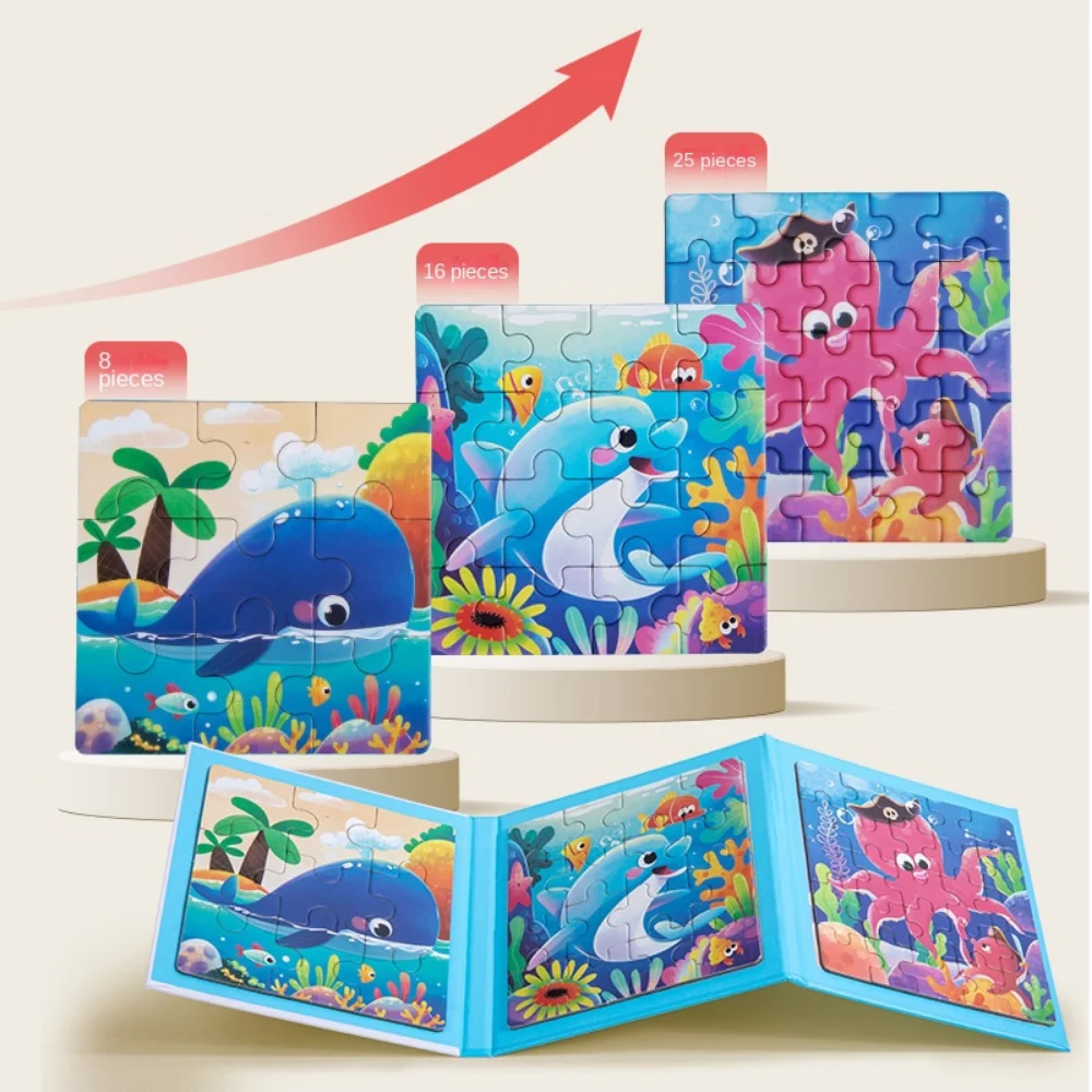 

Creative Panda Puzzle Forest Animals Ocean Elephant Cartoon Animal Jigsaw Building Block DIY Toy Numbers Jigsaw Puzzle Children