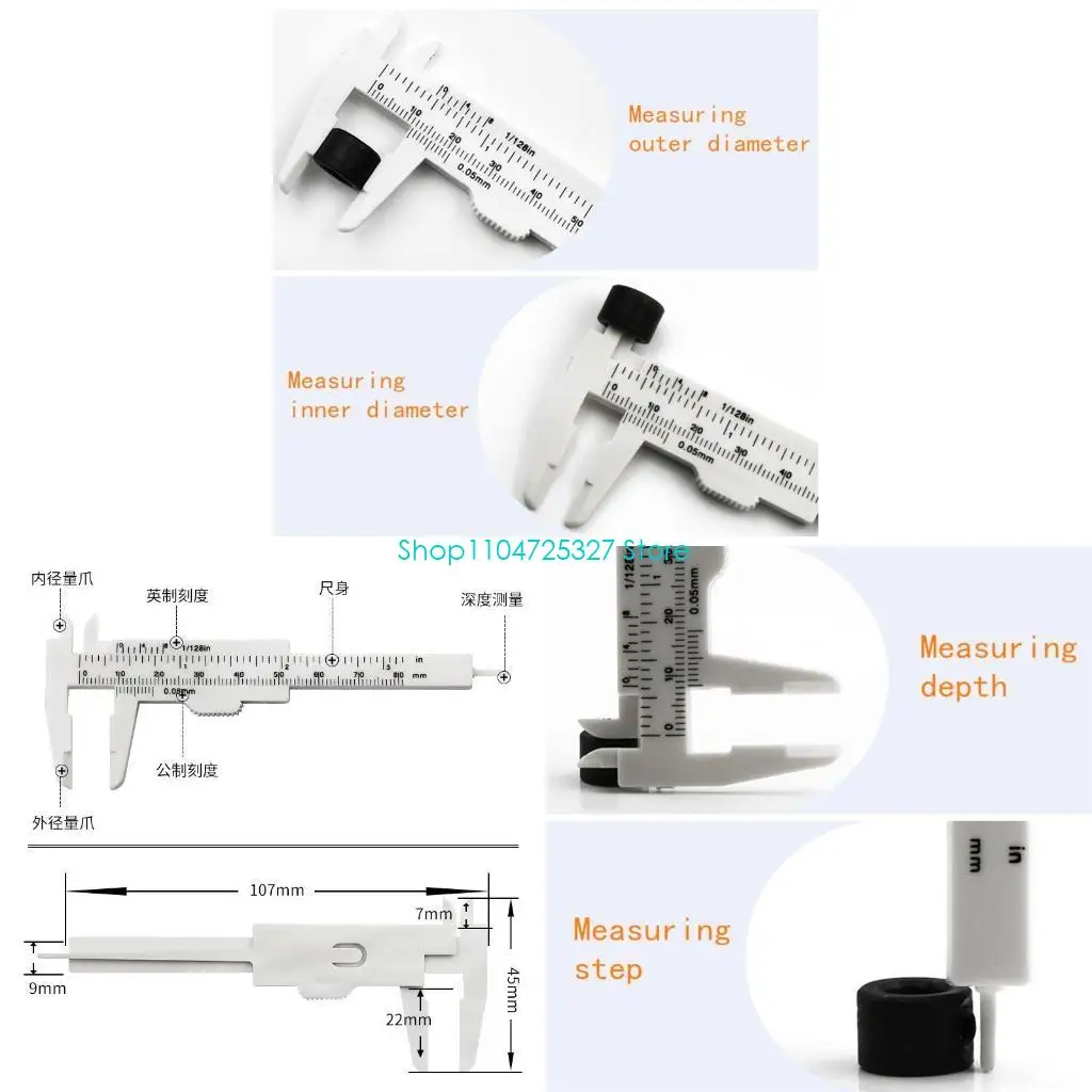 D8KF Stainless 0-80mm Caliper-Vernier Micrometer Ruler Gauge Meter Double Ruler Scale