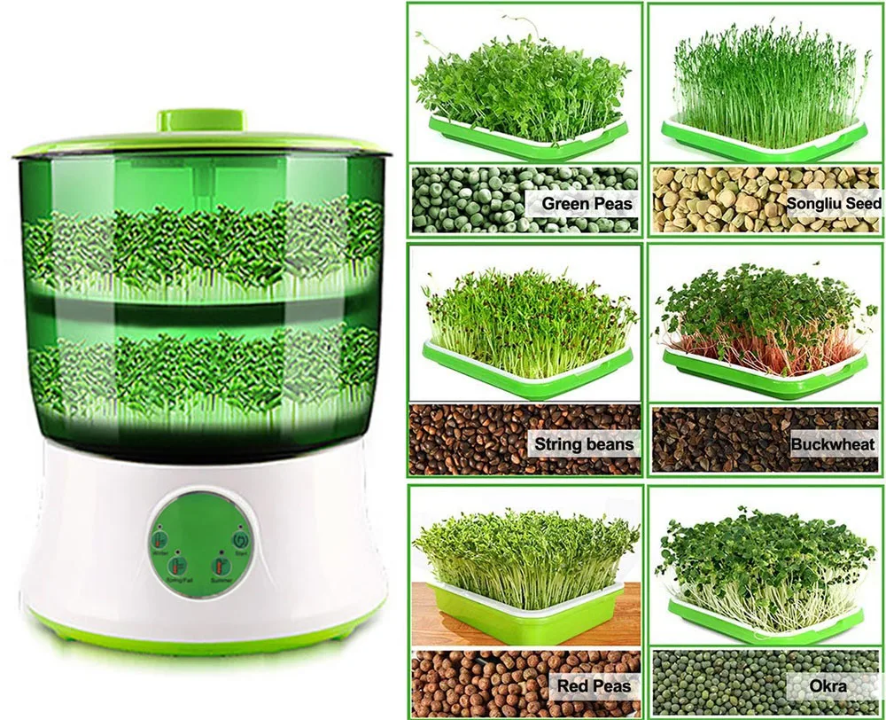 

Automatic Bean Sprouts Maker Thermostat Electric Germinator Vegetable Green Seedling Sprout Growth Bucket Machine