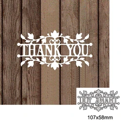 Thank You Words Metal Cutting Dies For DIY Scrapbooking Cutting Die Paper Cards Embossed Decorative Craft Die Cut New 2023