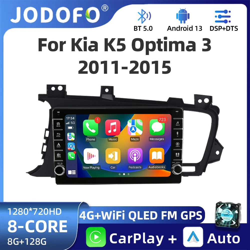 

Jodofo 2 Din 4G Android 13 Car Radio Stereo Multimedia Video Player For Kia K5 Optima 2011-2015 Navigation GPS Head Unit Carplay