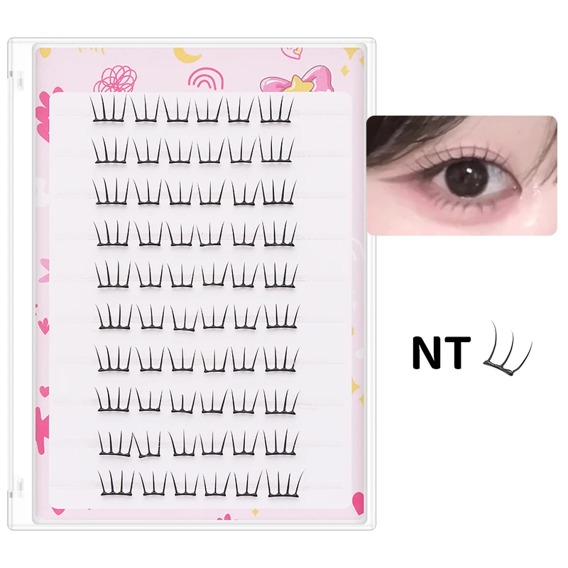 DINGSEN 10 Reihen Idol Lashes Selbstklebende Wimpern Natürliche Lange Anime Kleberfreie Cluster-Wimpern Make-up Korea Wimpern – Detail 8