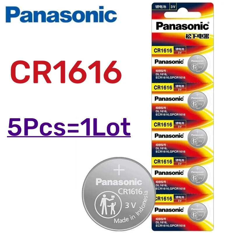 5pcs Original PANASONIC CR1616 CR 1616 3V Lithium Battery For Watch Calculator Clock Remote Control Toys Button Coins Cell