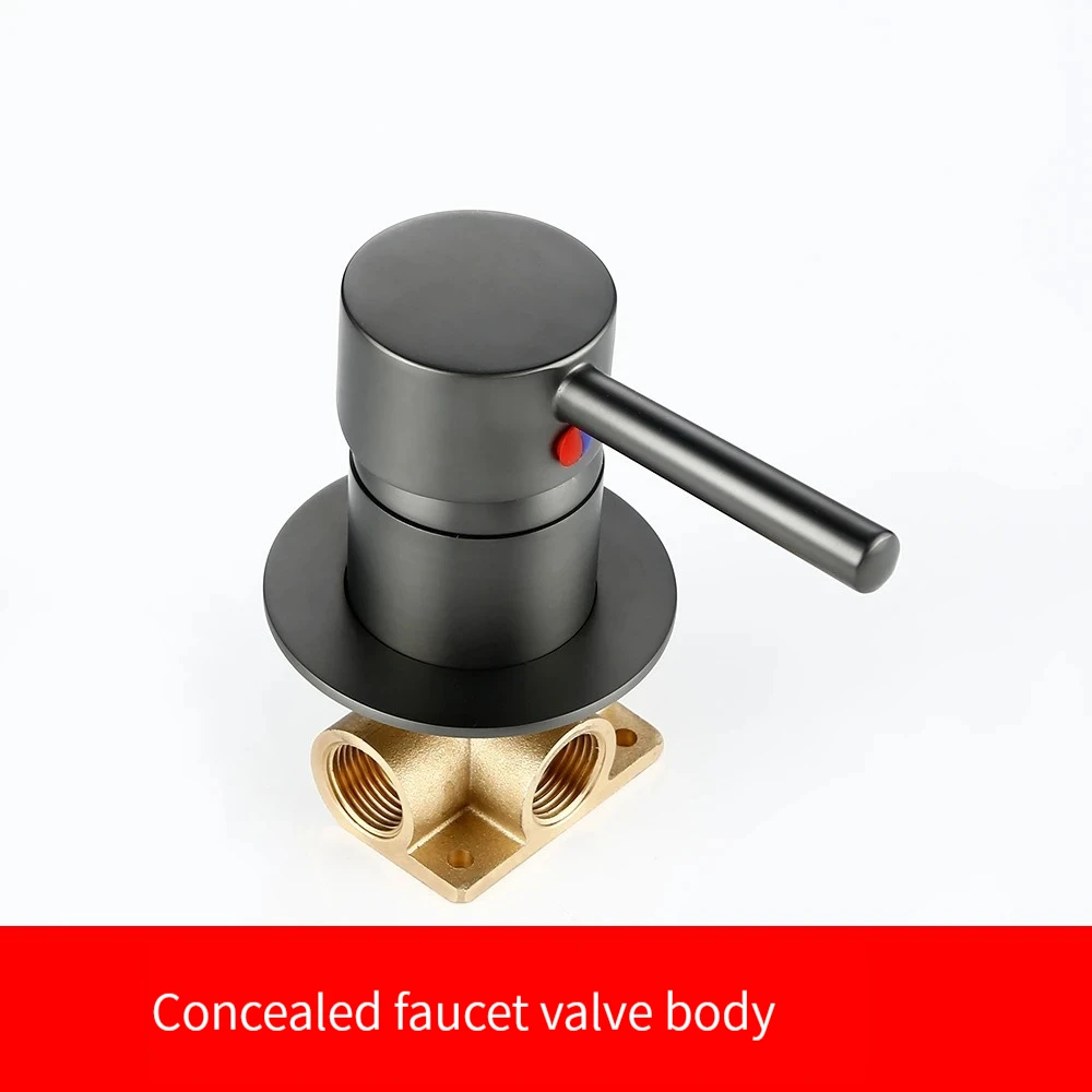 

Mixer Water Tap Bathroom Water Faucets Shower Diverter Valve Black Gold Chrome Round Solid Brass Concealed Bifunctional