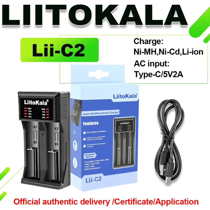 Liitokala lii-PD2  lii-CH4 lii-C2 lii-D4XL 3.7V/1.2V AA/AAA 18650/26650/16340/14500/10440/18500 Battery Charger