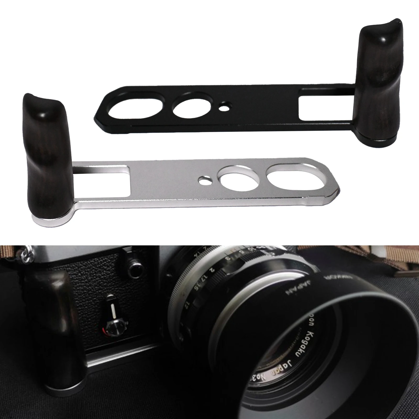 High quality Wooden Handle Grip For NIKON F2 photographic film camera L Type Bracket Ballhead Plate Base camera tool accessories