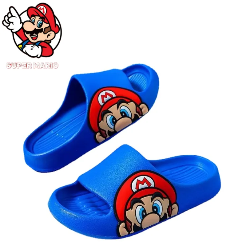 Super Mario Zomer Cartoon Leuke Strandschoenen Voor Jongens En Meisjes Badkamer Antislip Schoenen Voor Bovenkleding Cartoon Foto Slippers