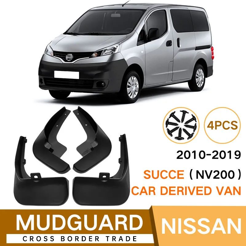 Pour Nissan Succe NV200 2010-2019, garde-boue avant et arrière, garde-boue anti-éclaboussures, accessoires en plastique ABS