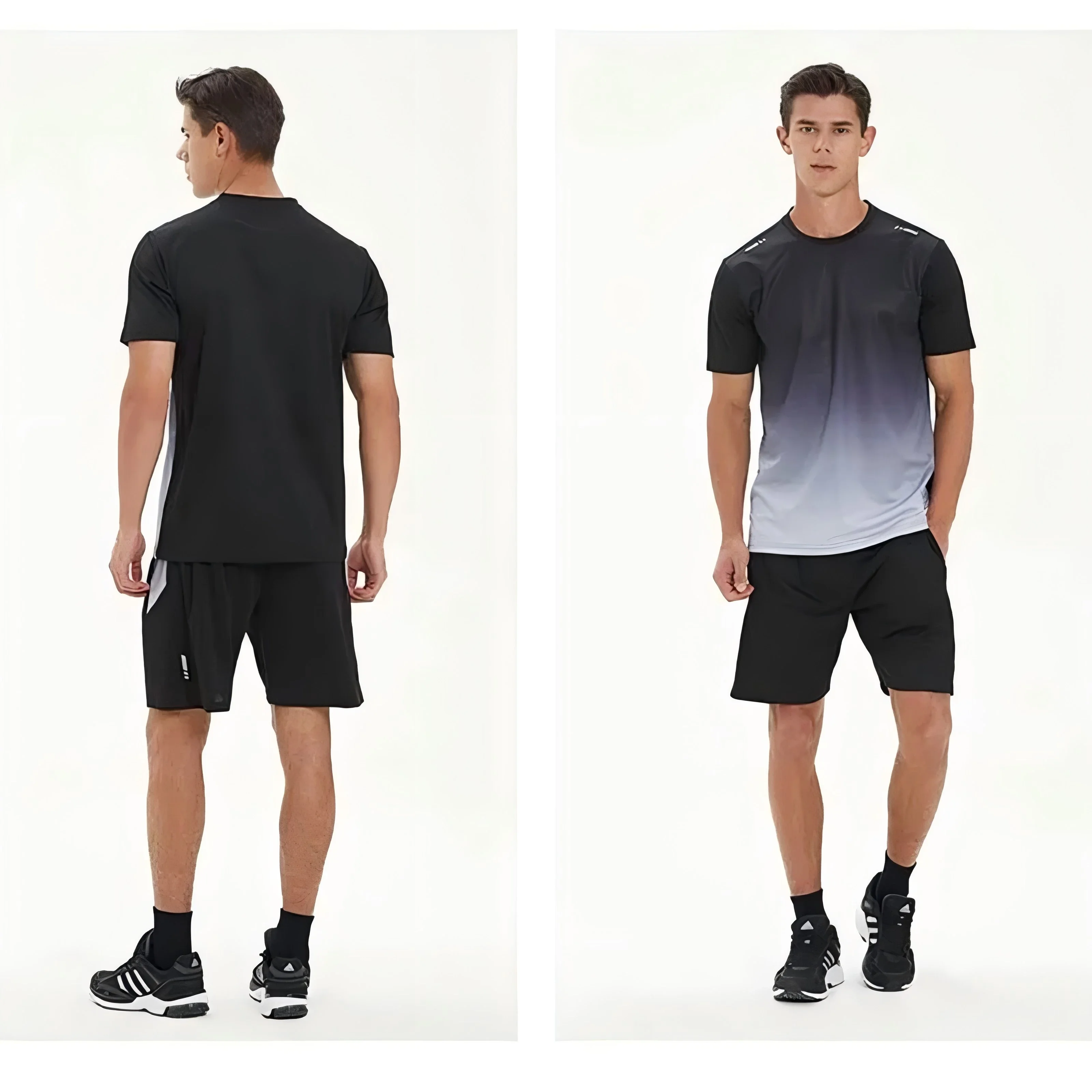 【 Ice-like Casual Set 】 A thin, quick-drying fitness suit for men and women running with ice silk short-sleeved shirts