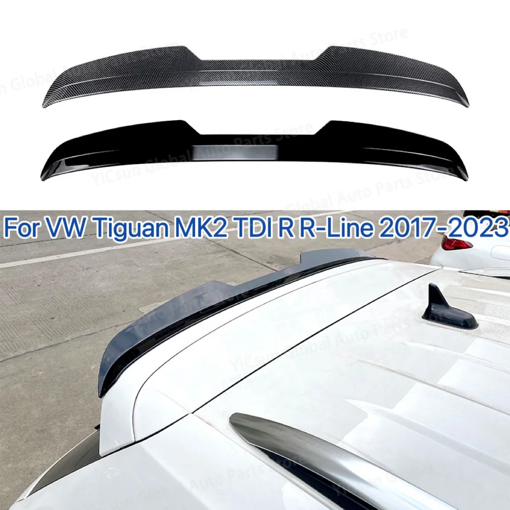 For Volkswagen Tiguan MK2 TDI R R-Line 2017-2023 Tuning Car Rear Roof Spoiler Wings Rear Trunk Splitter Diffuser Body Kit