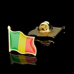 Republic of Mali African Country National Natural Waving Flag Brooch Lapel Pin For Hat Bag Suit Scarf Tie Accessories