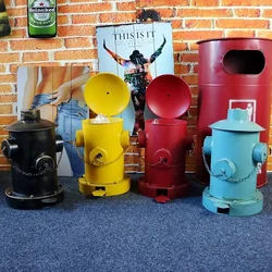 Muslimretro Fire Hydrant cestino della spazzatura con pedale pattumiera rotonda in metallo con coperchio secchio portaoggetti creativo