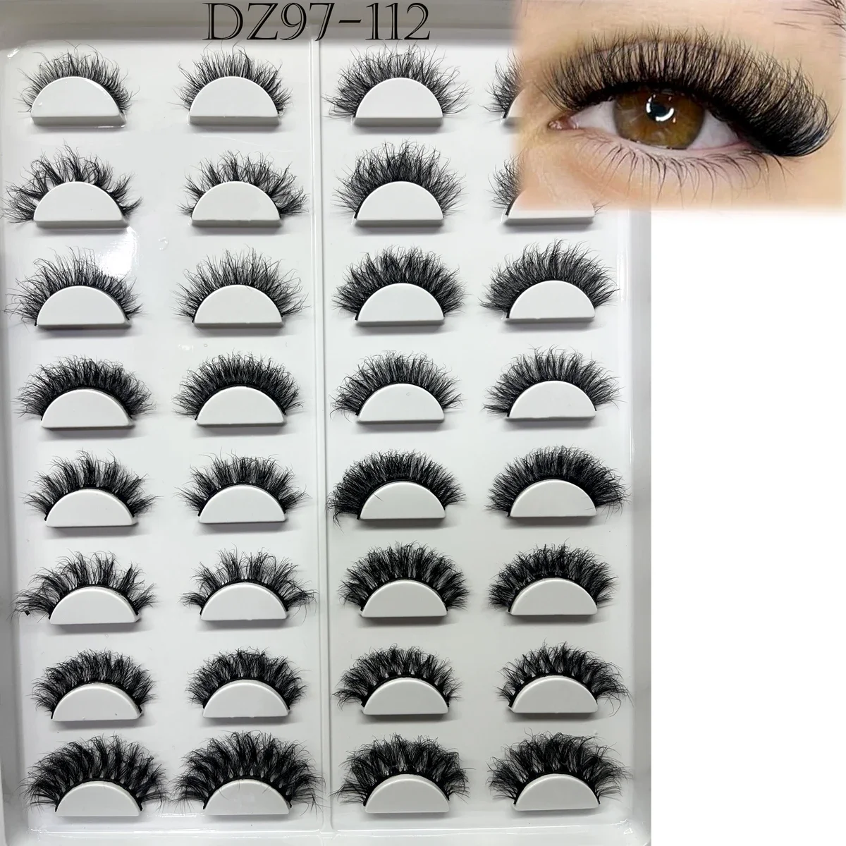 Mix 16 par rzęs 3D z norek, sztuczne rzęsy, puszyste, gęste, krzyżowe, naturalne rzęsy z norek, miękkie rzęsy do przedłużania, zestaw do makijażu