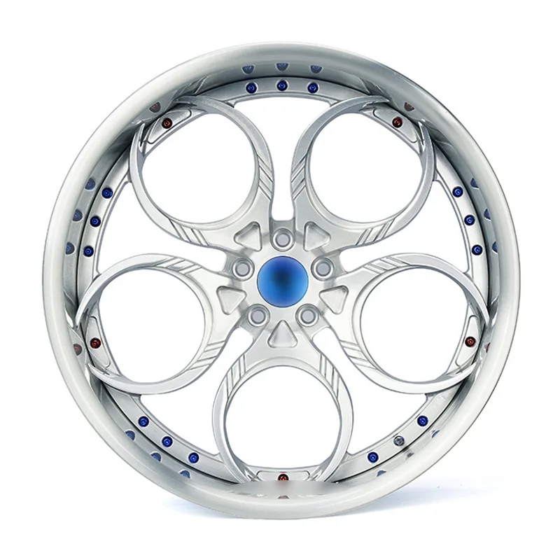 Custom 2-piece Forged Wheels Deep Lip Dish 18 19 20 21 22 23 24 26 Inch Cool Design Blue Aluminium Alloy Forged Rims For CarsW20