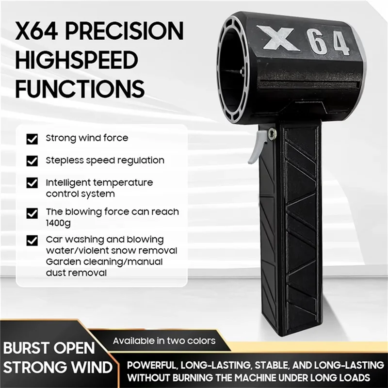 A50Q-X64 ترقية Turbofan منفاخ الهواء عالية الطاقة 64 مللي متر فرش السيارات 11 شفرات قوية توربو مروحة منفضة الهواء الولايات المتحدة التوصيل